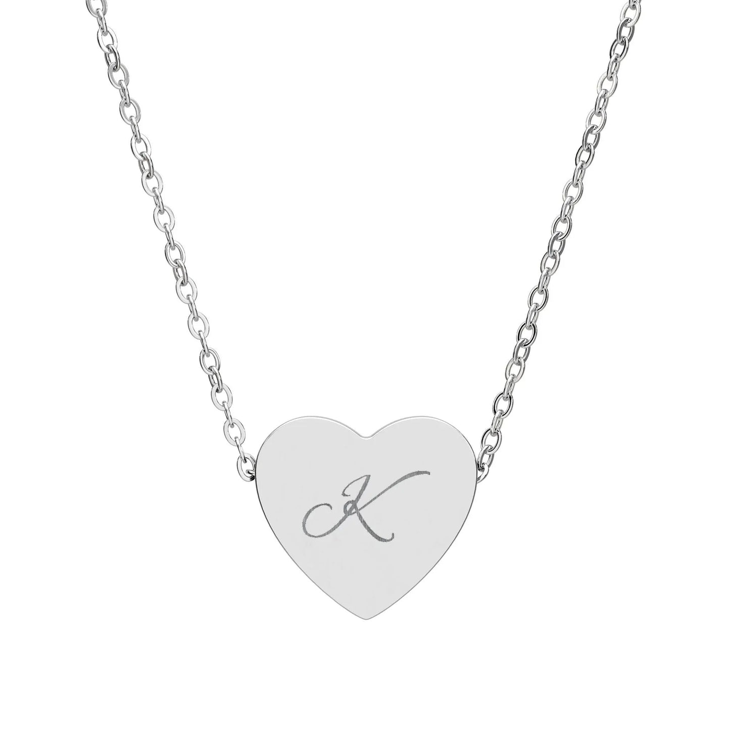 “K” Initial Heart Necklace — Personalized Initial 'K' Pendant Printify