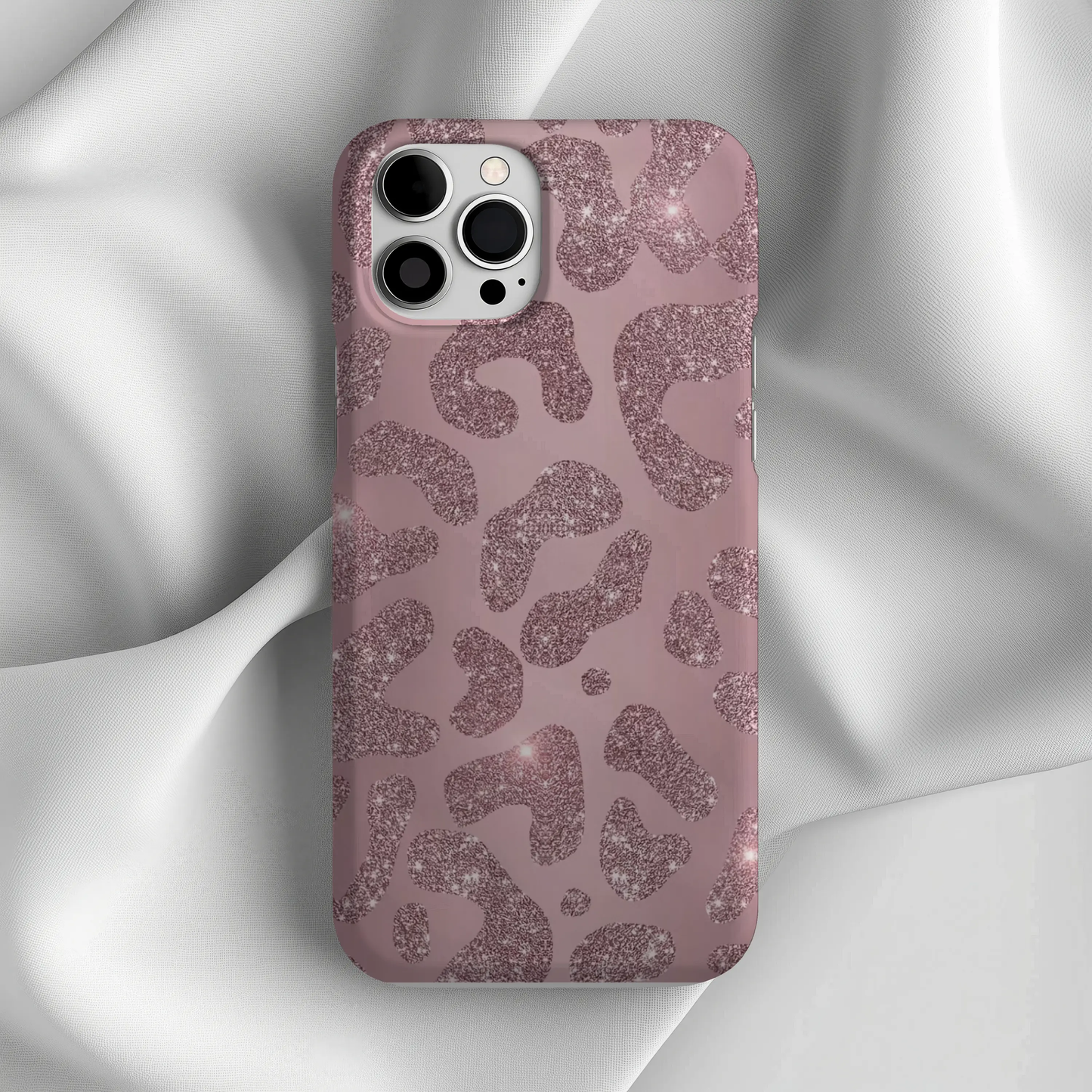 Pink Glitter Leopard Slim iPhone17 Case — Sparkly Animal Print Protective Cover Printify
