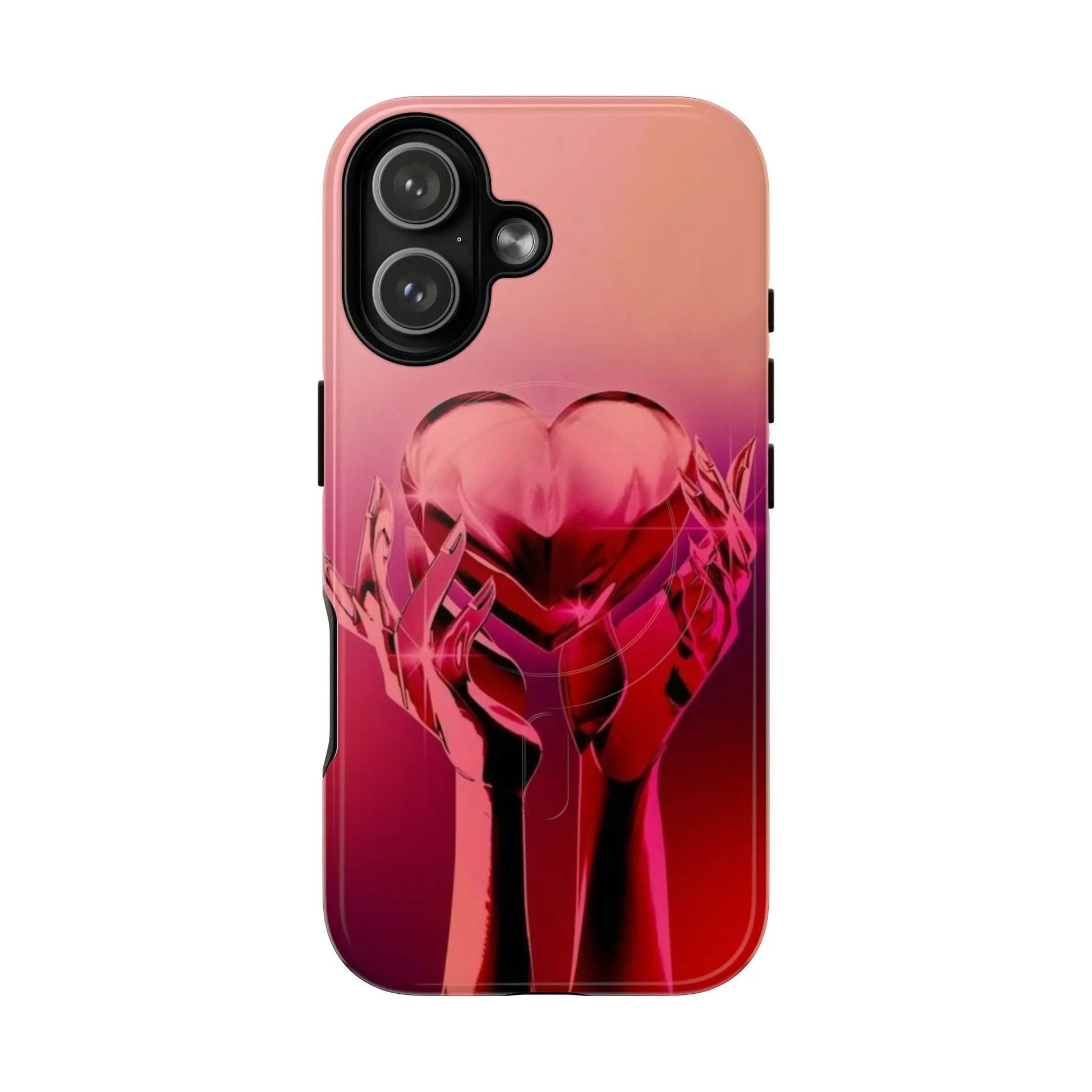 Heart Glass Sculpture iPhone17 Case — Tough Magnetic Protective Cover Printify