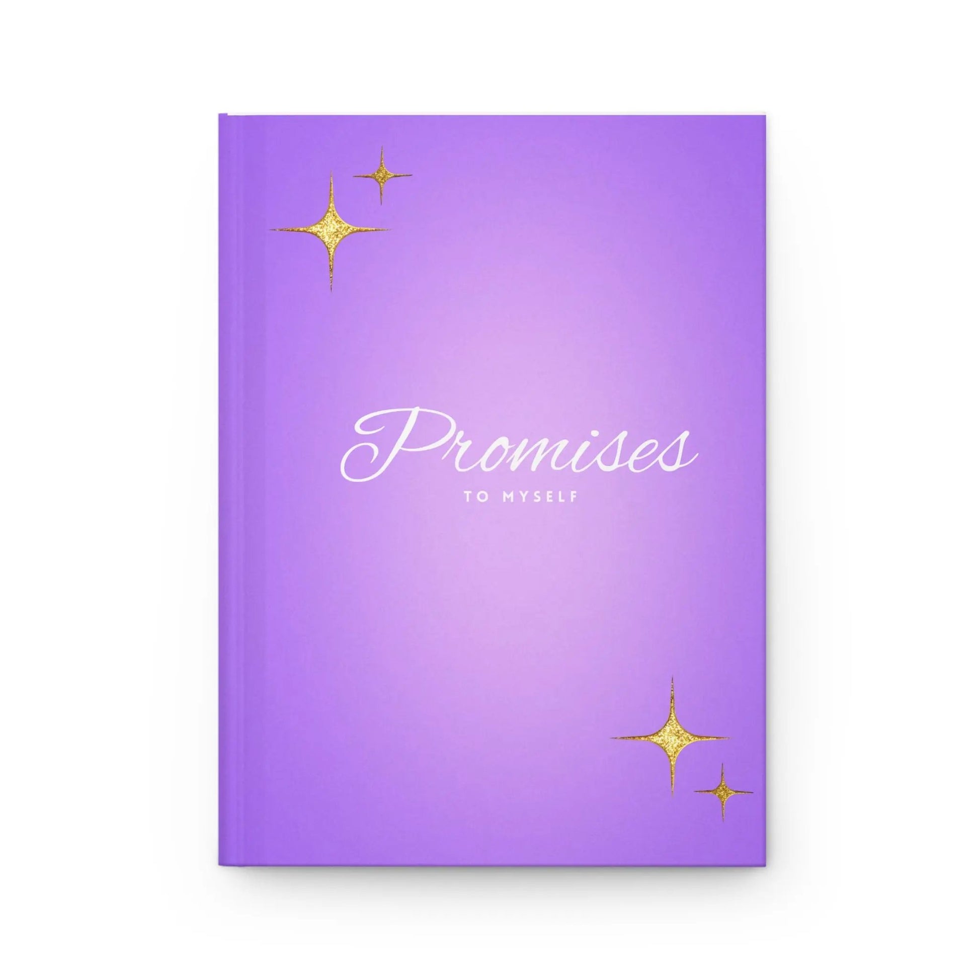 "Promises to Myself" Hardcover Journal — Purple Self-Care Gratitude Notebook Printify