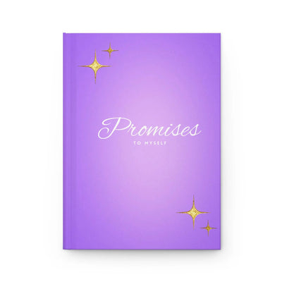 "Promises to Myself" Hardcover Journal — Purple Self-Care Gratitude Notebook Printify