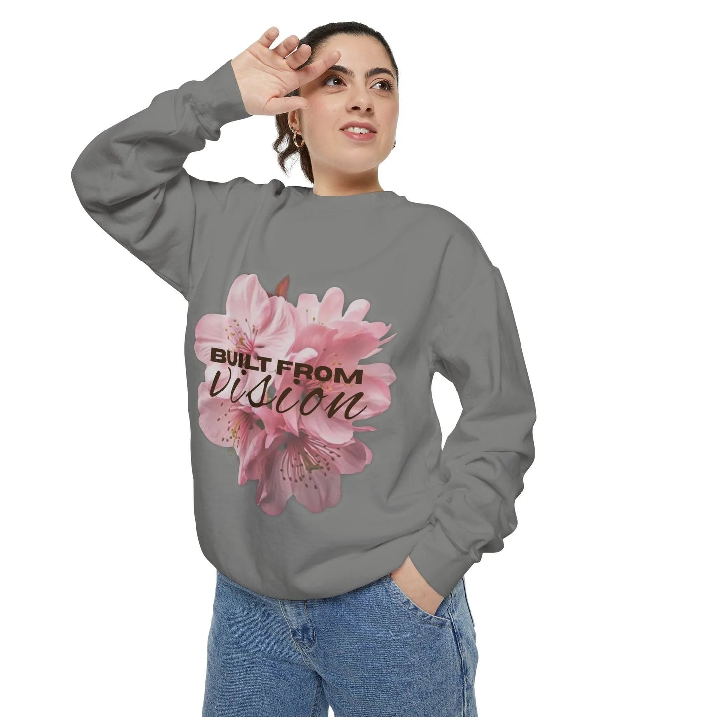 "Built From Vision" Floral Sweatshirt Printify