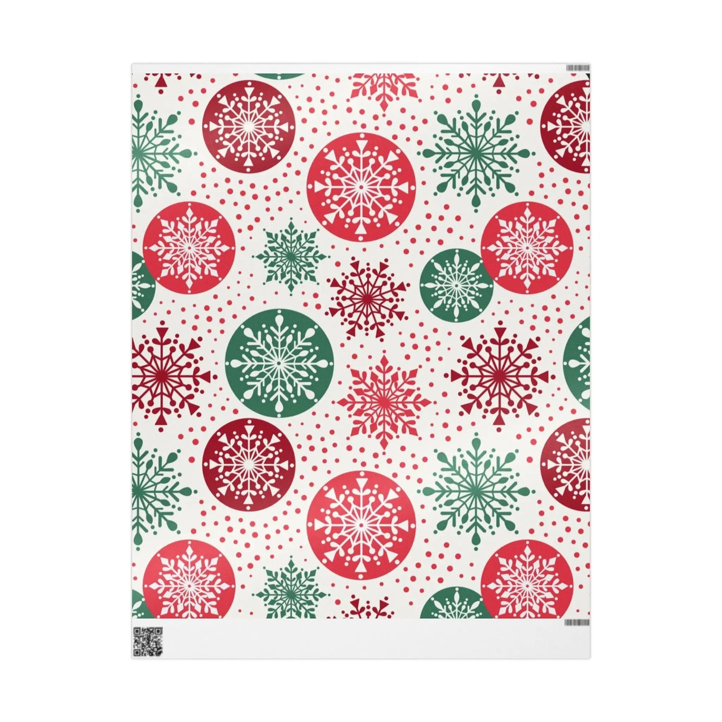 Christmas Snowflake Wrapping Paper — Red & Green Holiday Gift Wrap Printify