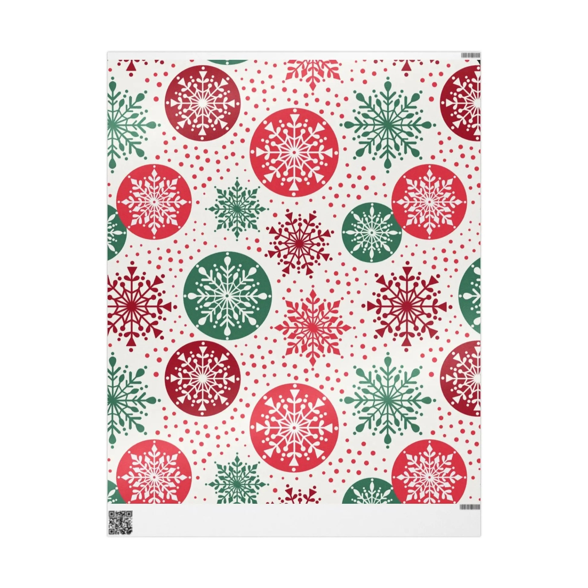 Christmas Snowflake Wrapping Paper — Red & Green Holiday Gift Wrap Printify