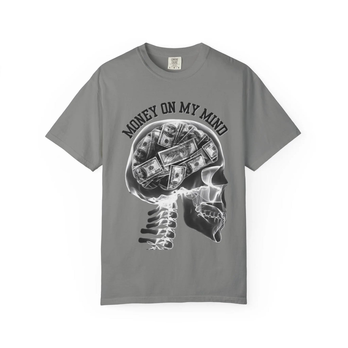 Money On My Mind Skull T-Shirt Printify
