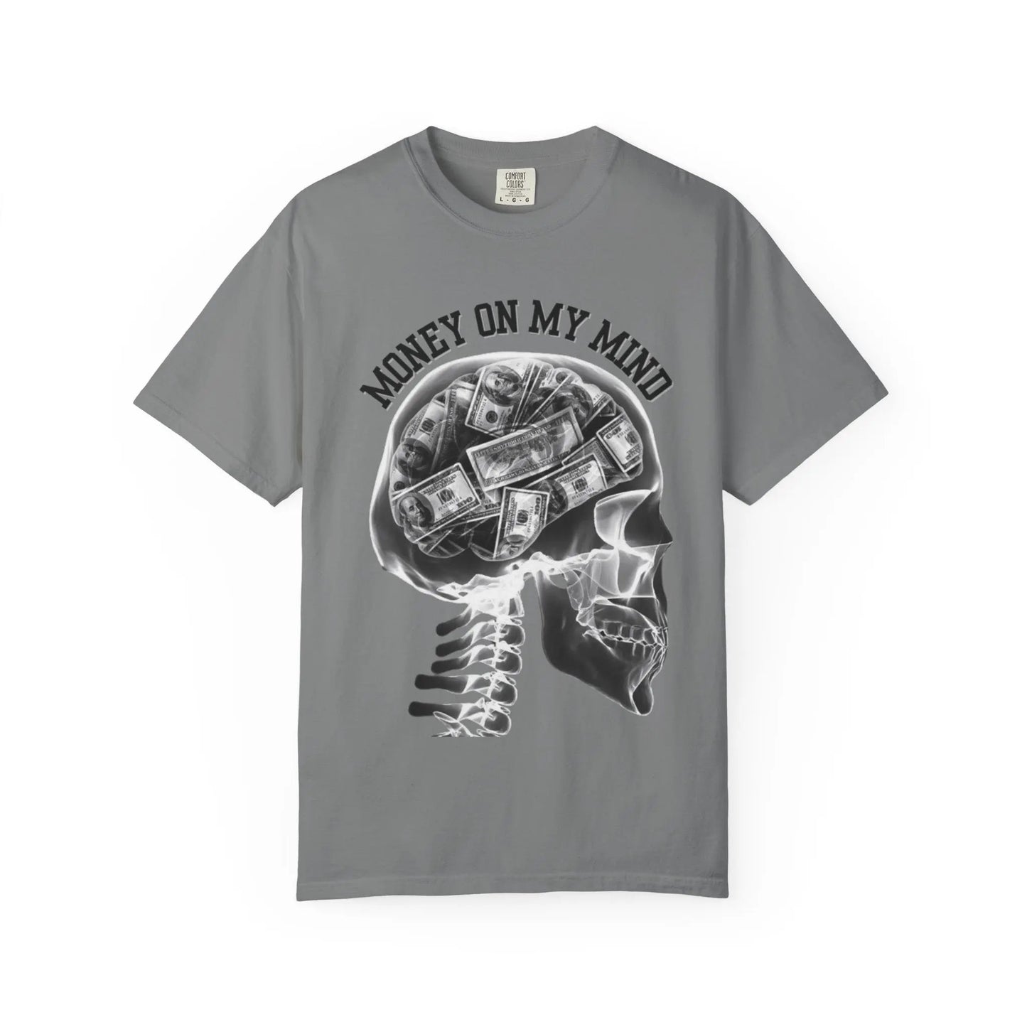 Money On My Mind Skull T-Shirt Printify