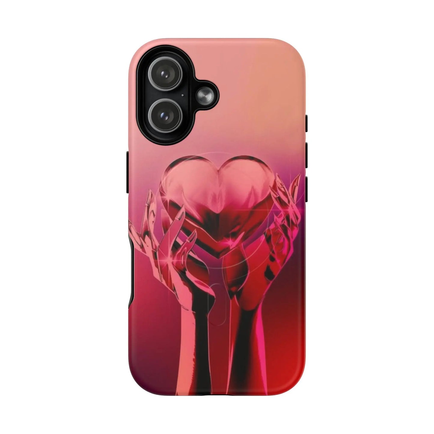 Heart Glass Sculpture iPhone17 Case — Tough Magnetic Protective Cover Printify