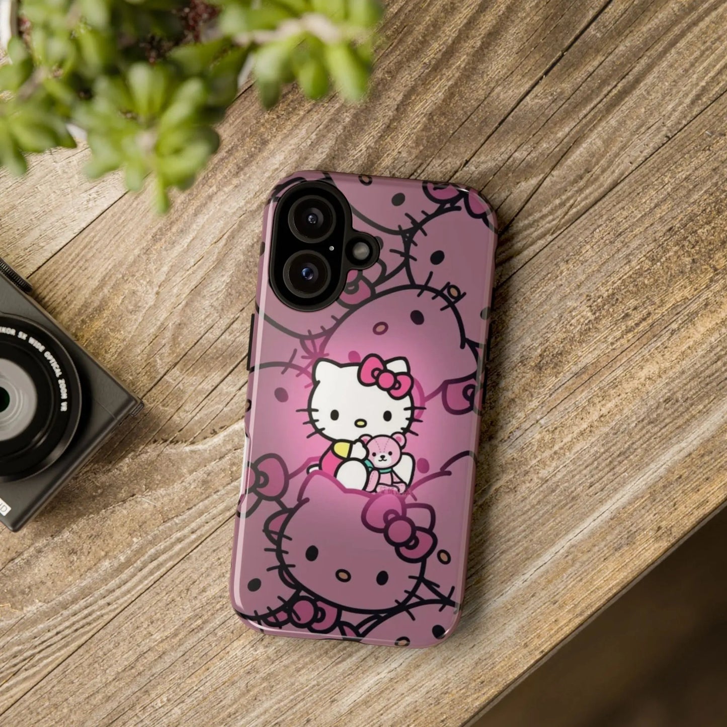 Hello Kitty Pink Pattern Tough iPhone17 Case — Cute Cartoon Protective iPhone Cover Printify