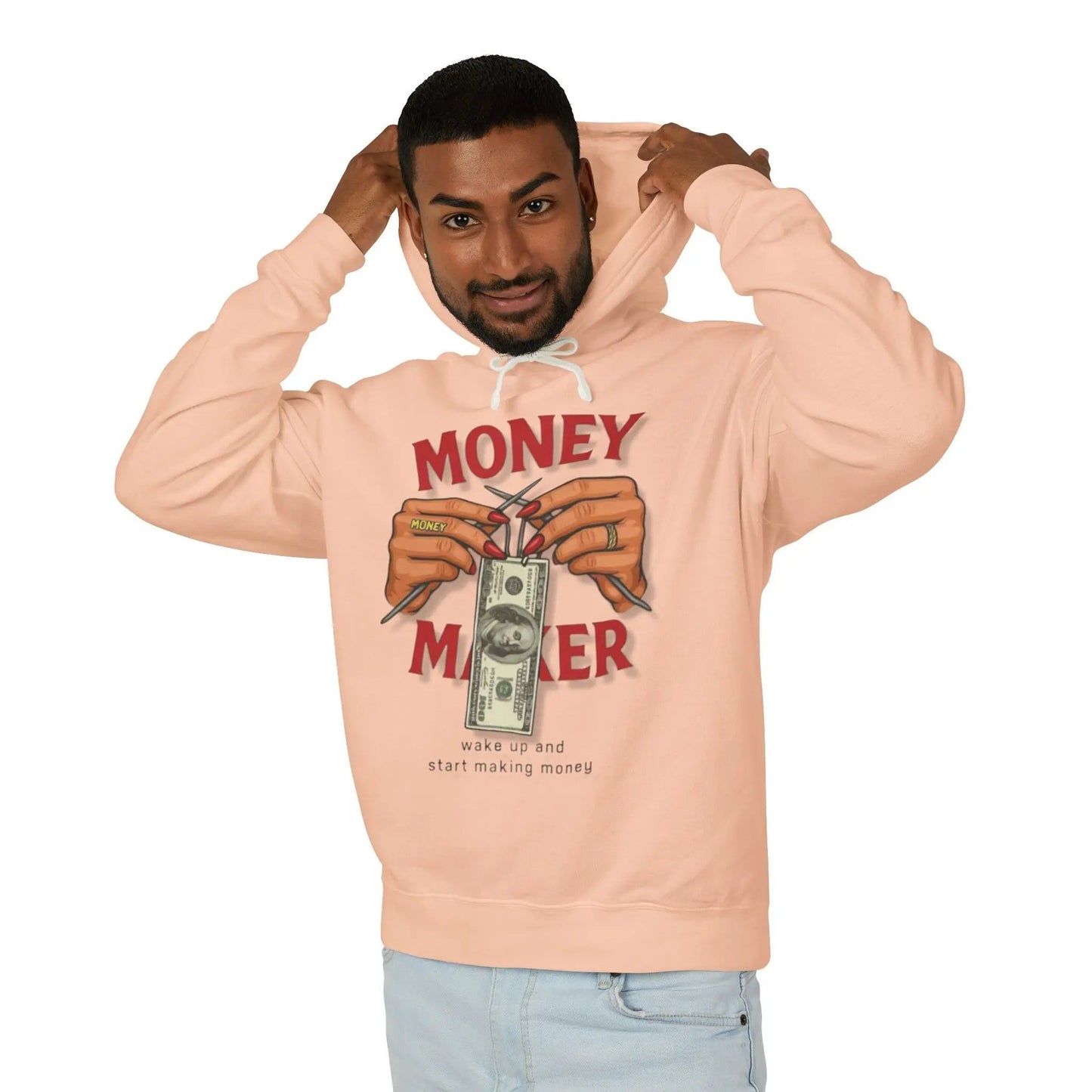 Money Maker Hoodie — Graphic 'Make Money, Start Making Money' Pullover Printify