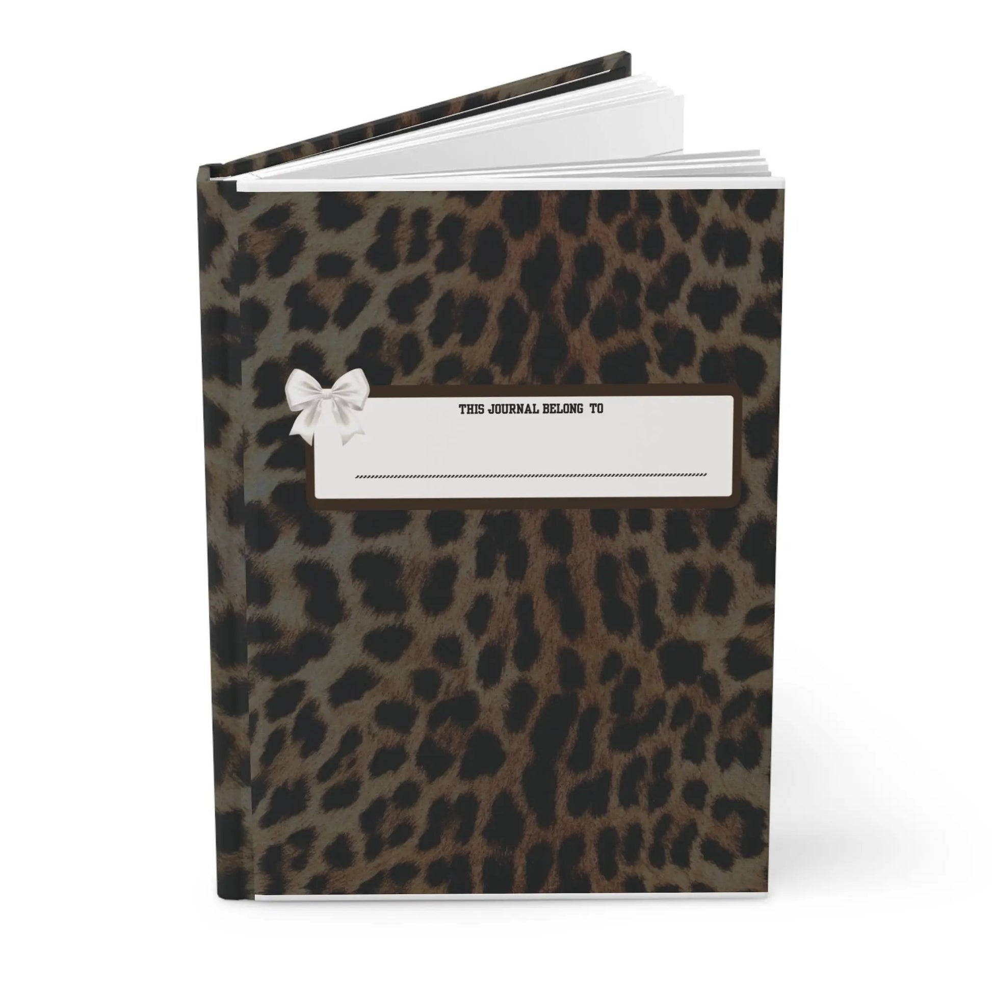 Leopard Print Hardcover Journal – “This Journal Belongs To” Personalized Notebook Printify