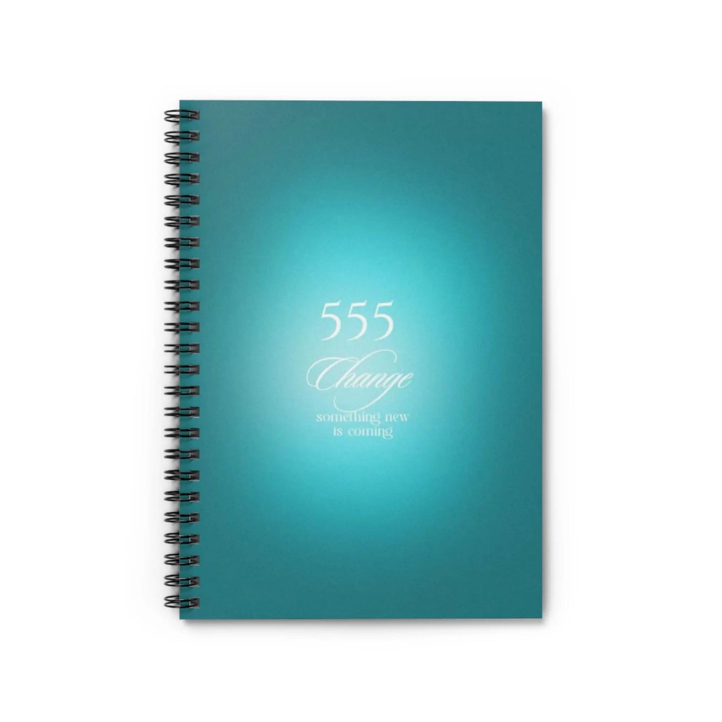 555 Change Teal Spiral Notebook — Inspirational Journal for New Beginnings Printify