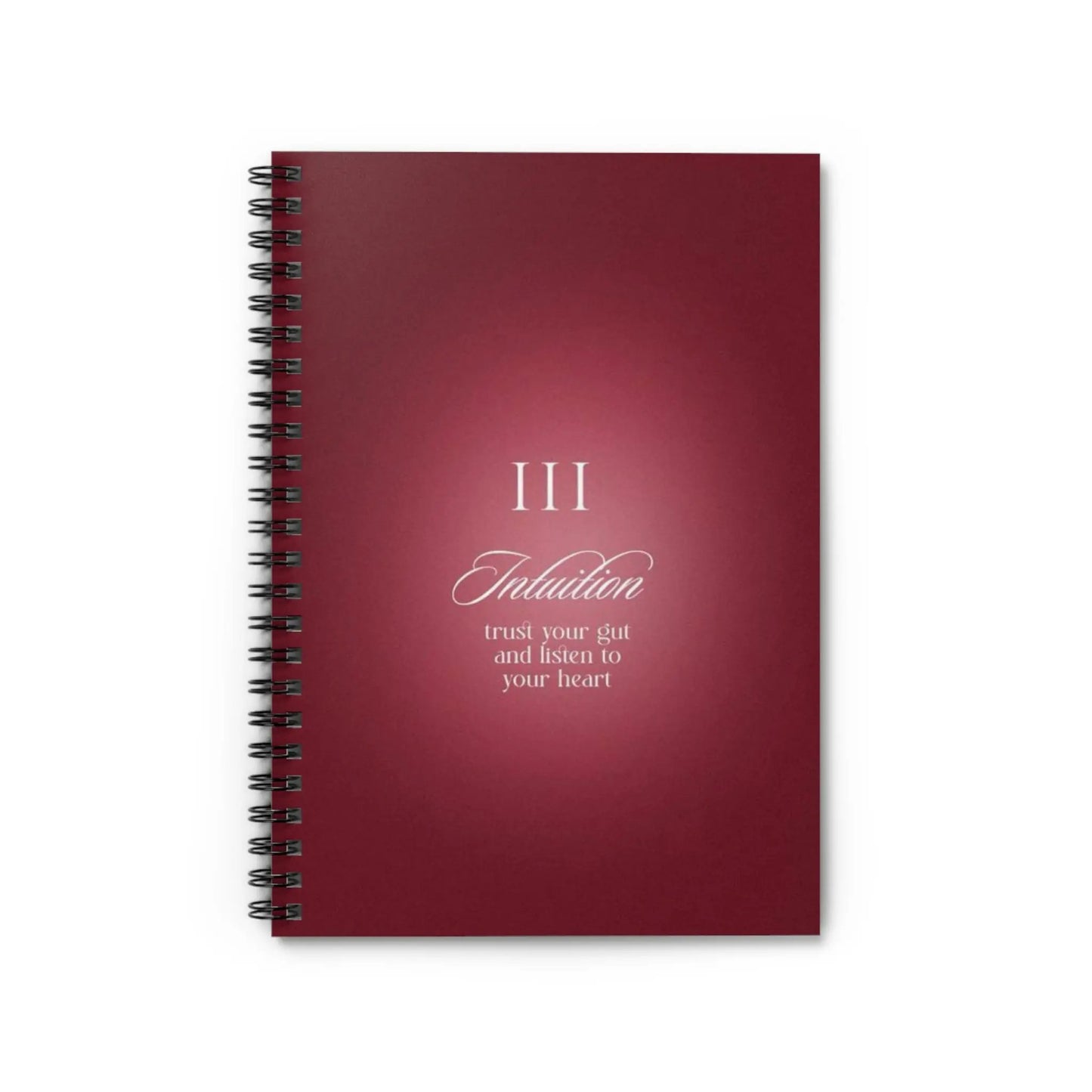 Intuition Tarot III Spiral Notebook — Ruled Journal with 'Trust Your Gut' Quote Printify