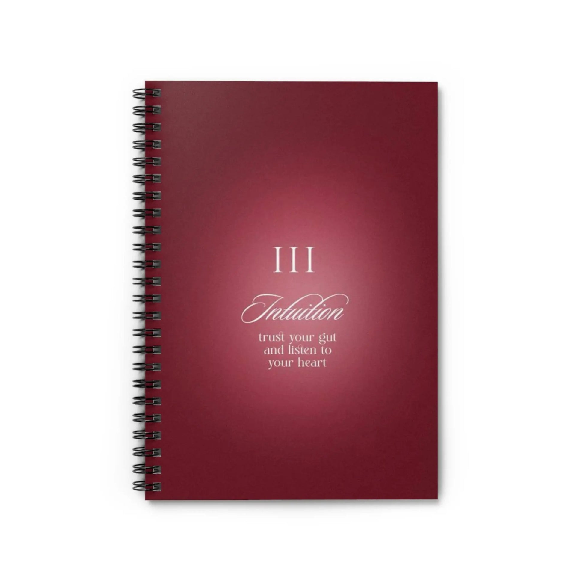 Intuition Tarot III Spiral Notebook — Ruled Journal with 'Trust Your Gut' Quote Printify
