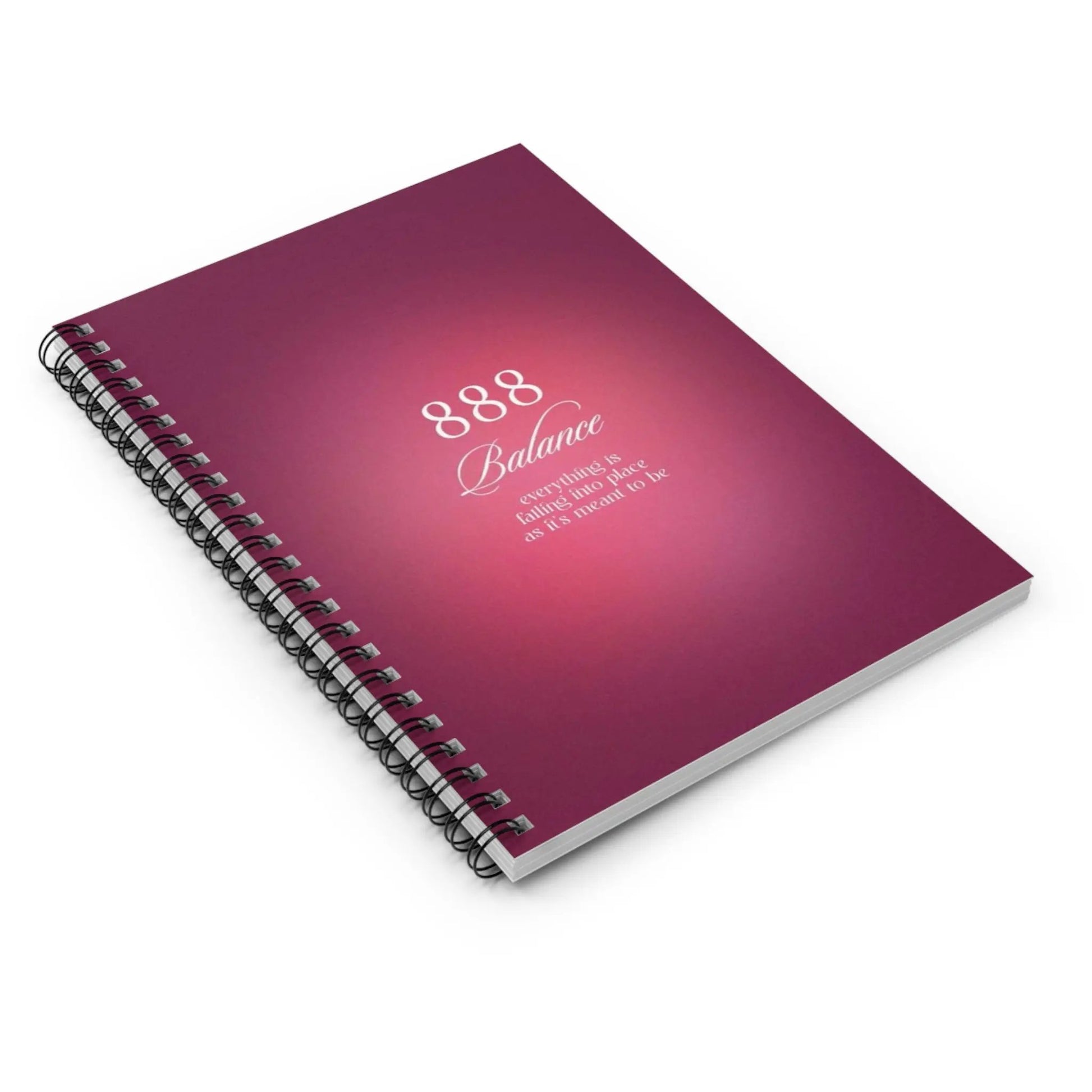 888 Balance Spiral Notebook – Inspirational Ruled Journal Printify