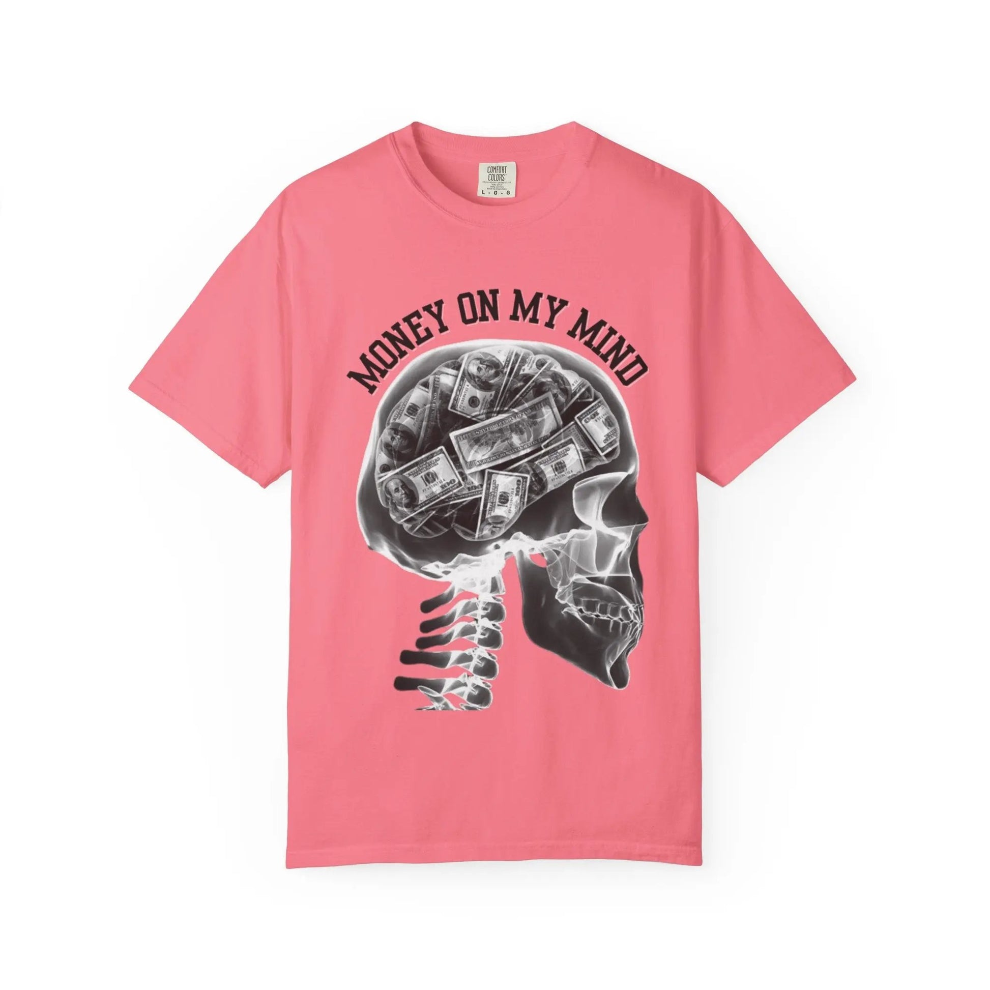 Money On My Mind Skull T-Shirt Printify