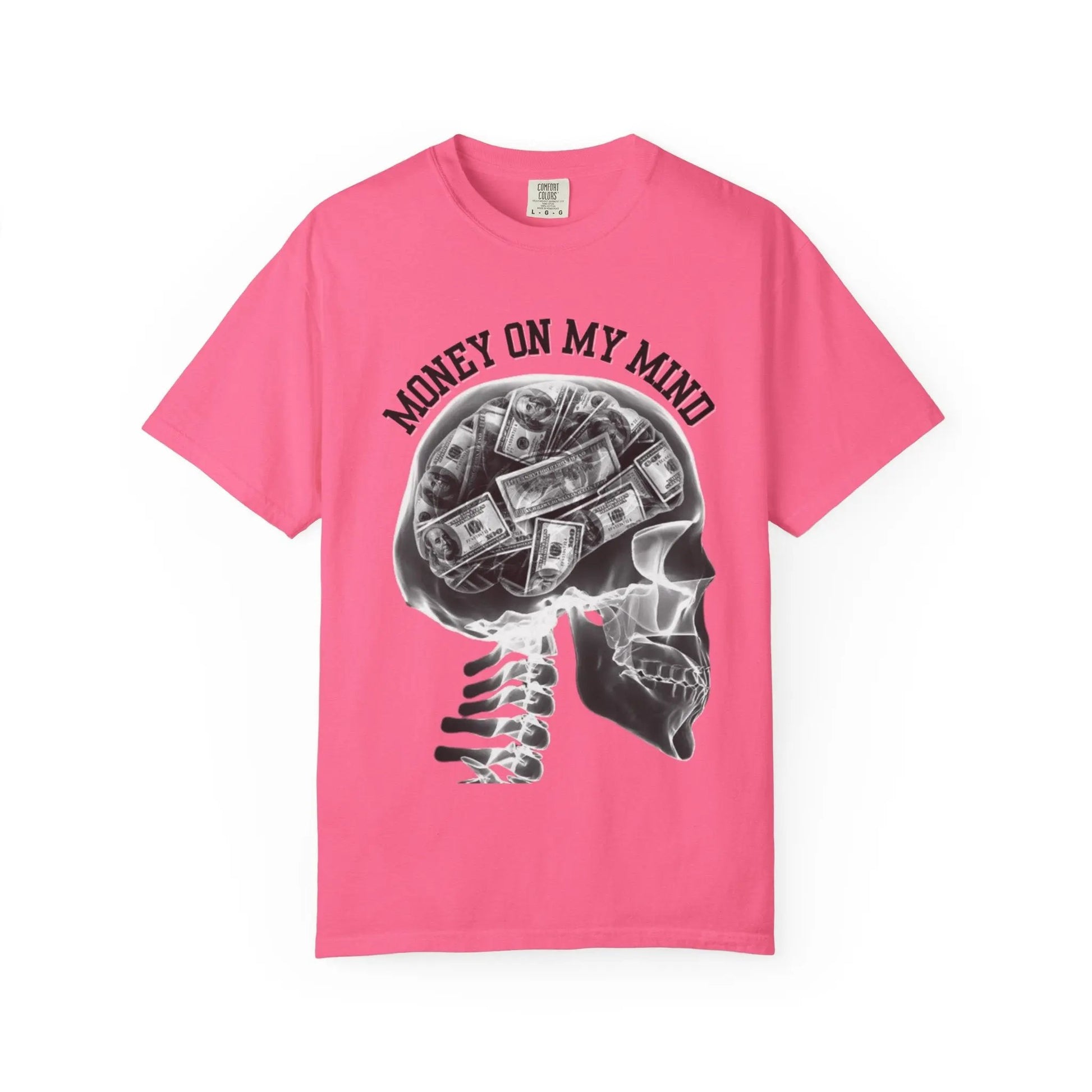 Money On My Mind Skull T-Shirt Printify