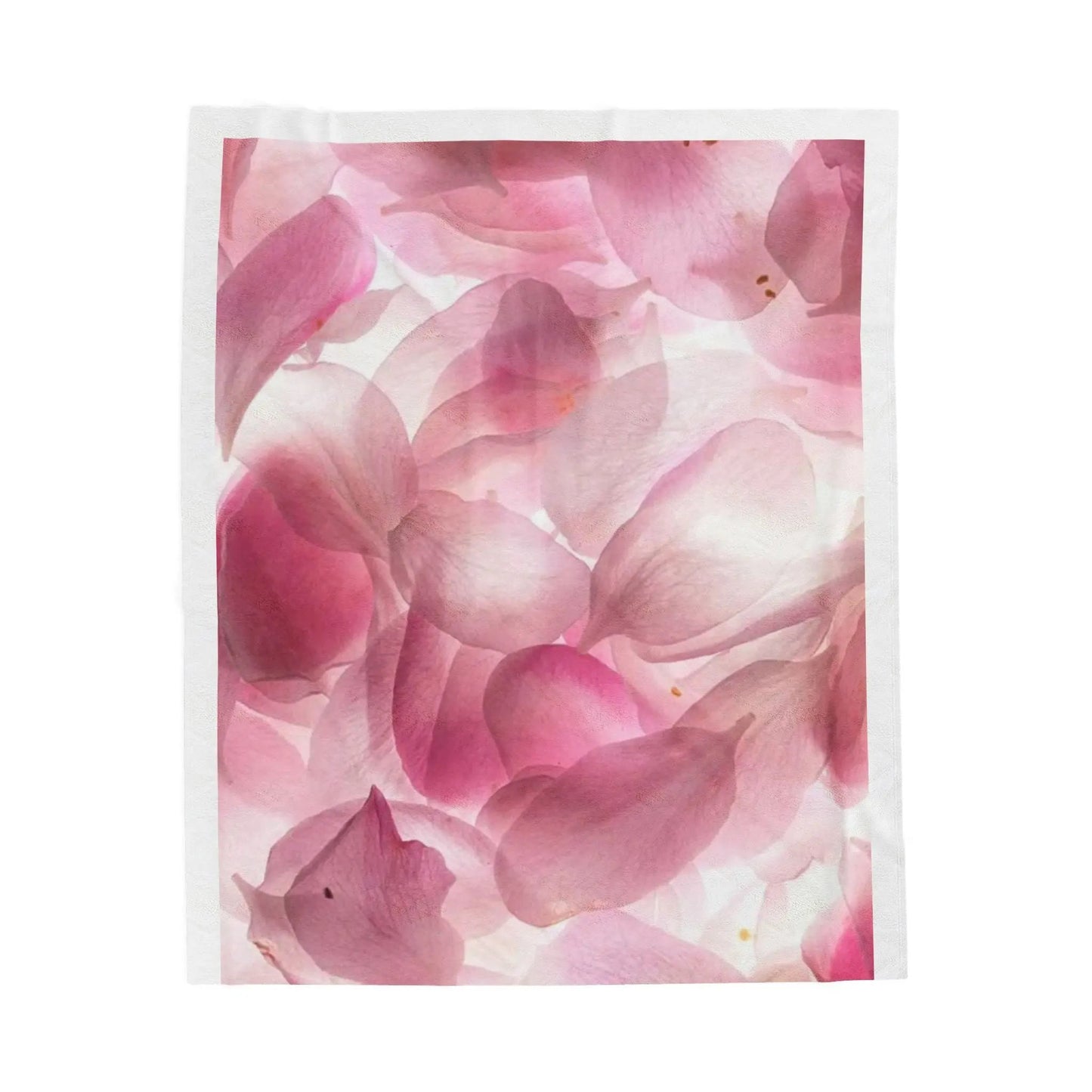 Velveteen Blanket — Soft Pink Rose Petal Floral Throw Printify