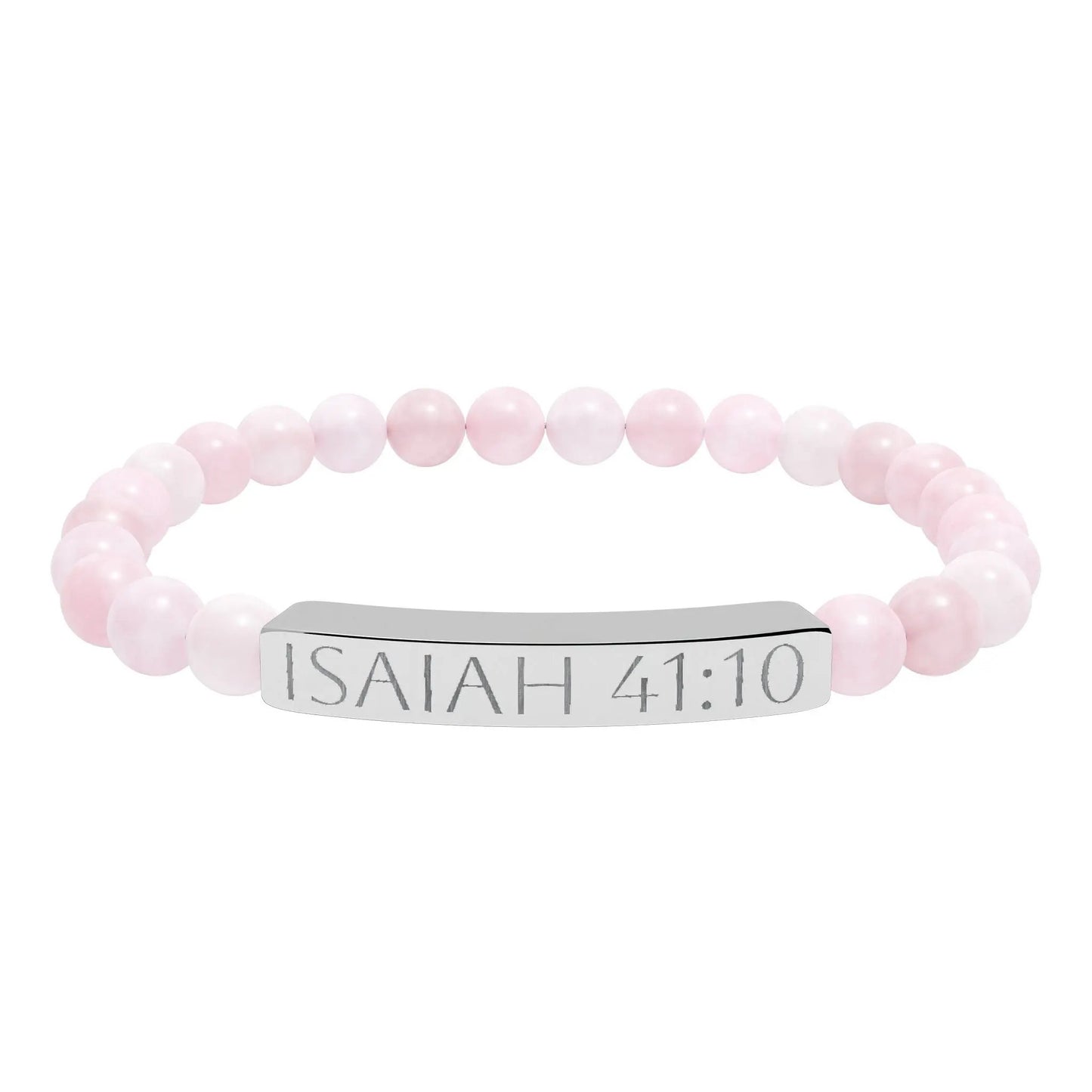 Engraved Isaiah 41:10 Natural Stone Stretch Bracelet Printify