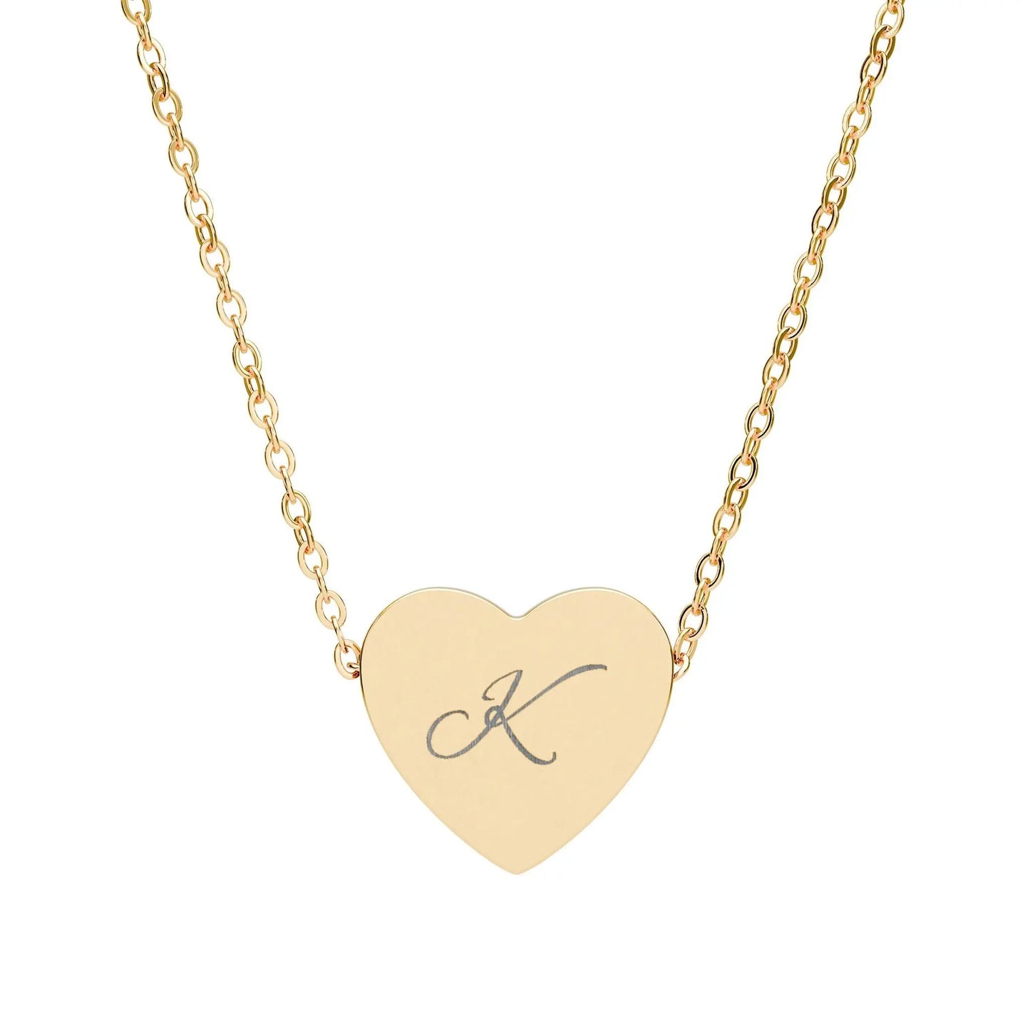 “K” Initial Heart Necklace — Personalized Initial 'K' Pendant Printify