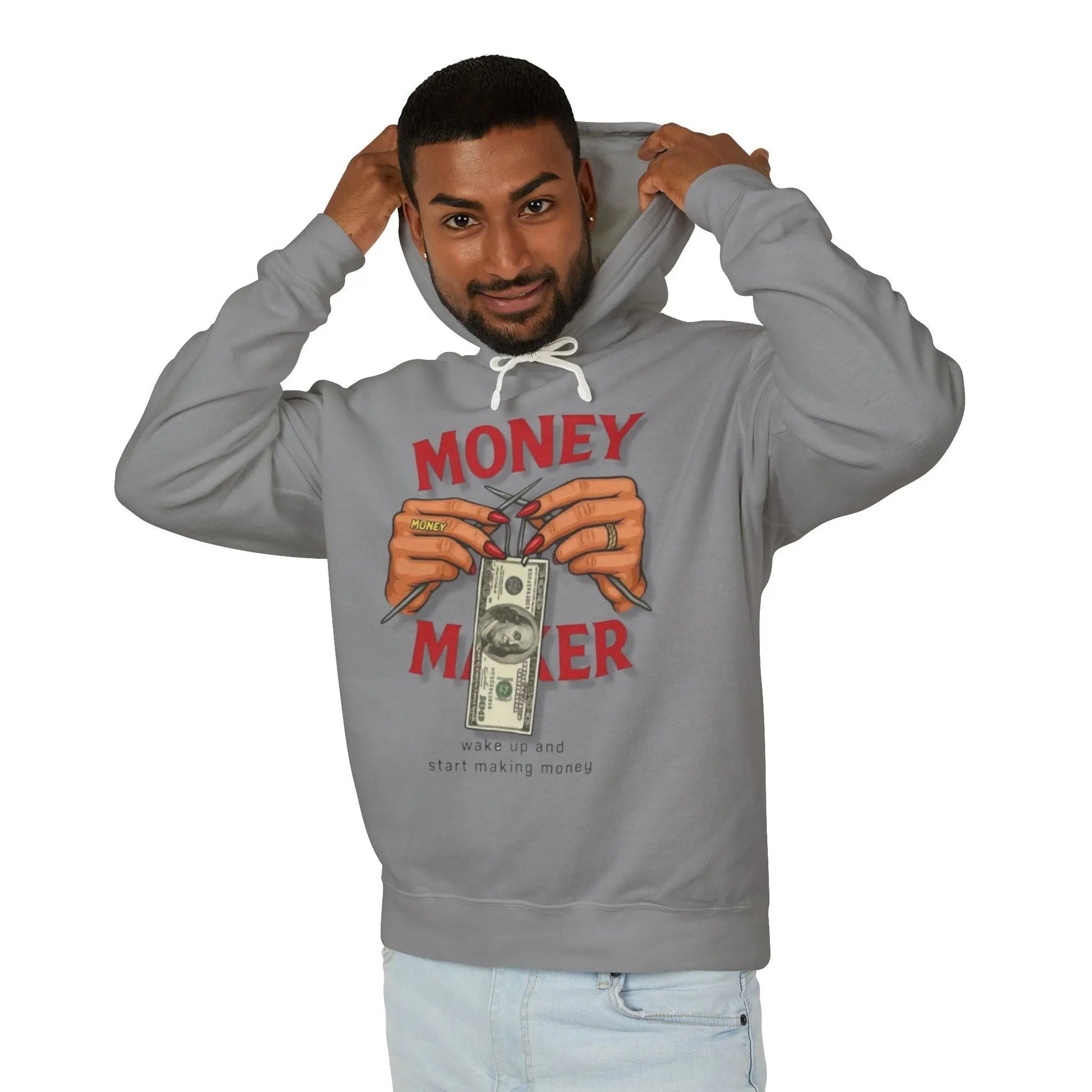 Money Maker Hoodie — Graphic 'Make Money, Start Making Money' Pullover Printify