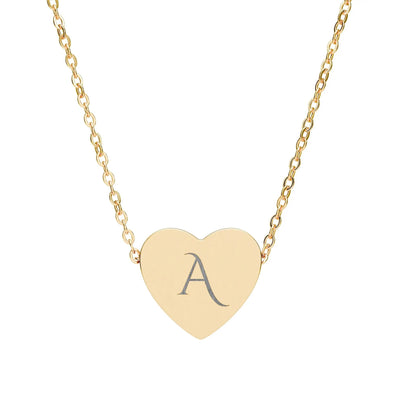 “A” Heart Initial Necklace — Personalized Silver Pendant Gift Printify