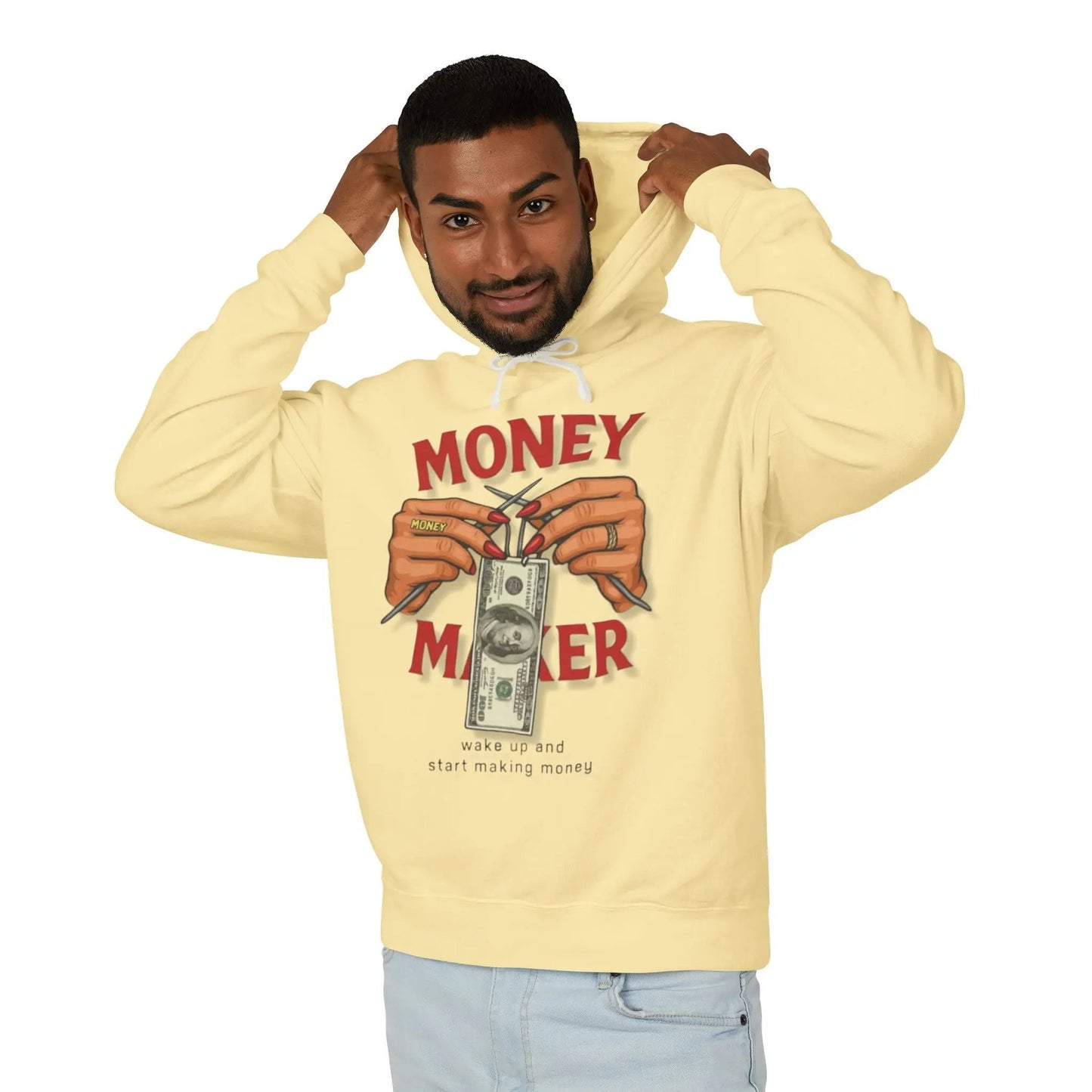 Money Maker Hoodie — Graphic 'Make Money, Start Making Money' Pullover Printify