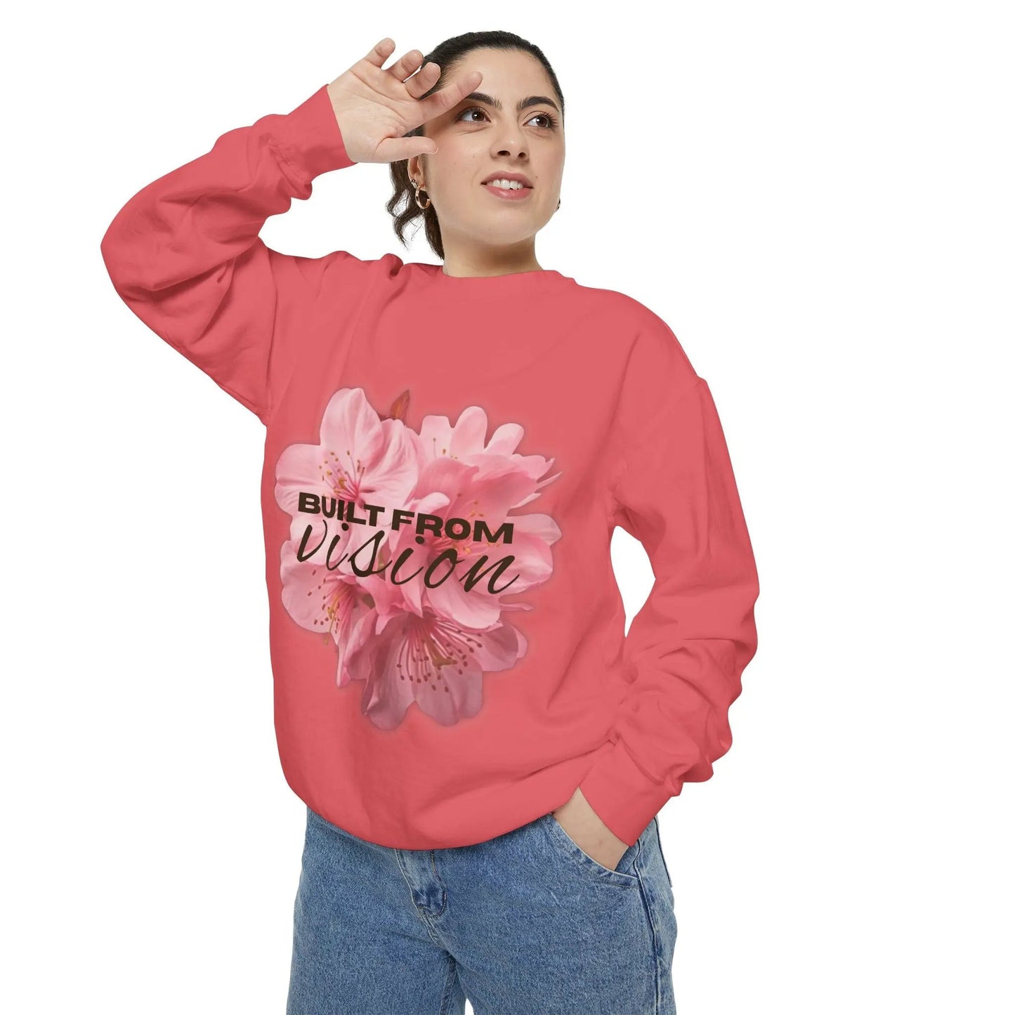 "Built From Vision" Floral Sweatshirt Printify