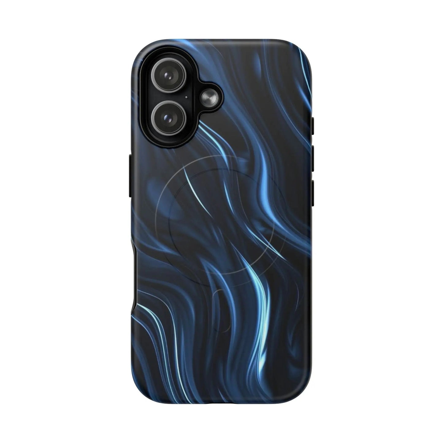 Navy Blue Magnetic Tough iPhone17 Case — Blue Swirl Shockproof Design Printify
