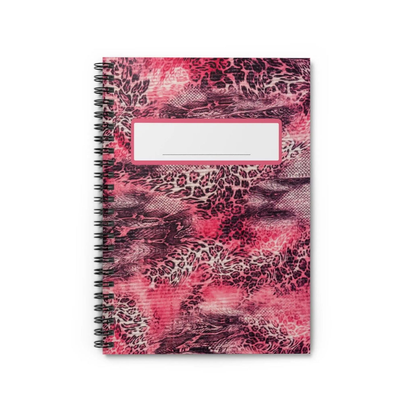 Pink Leopard Spiral Notebook — Ruled Journal with Label Printify