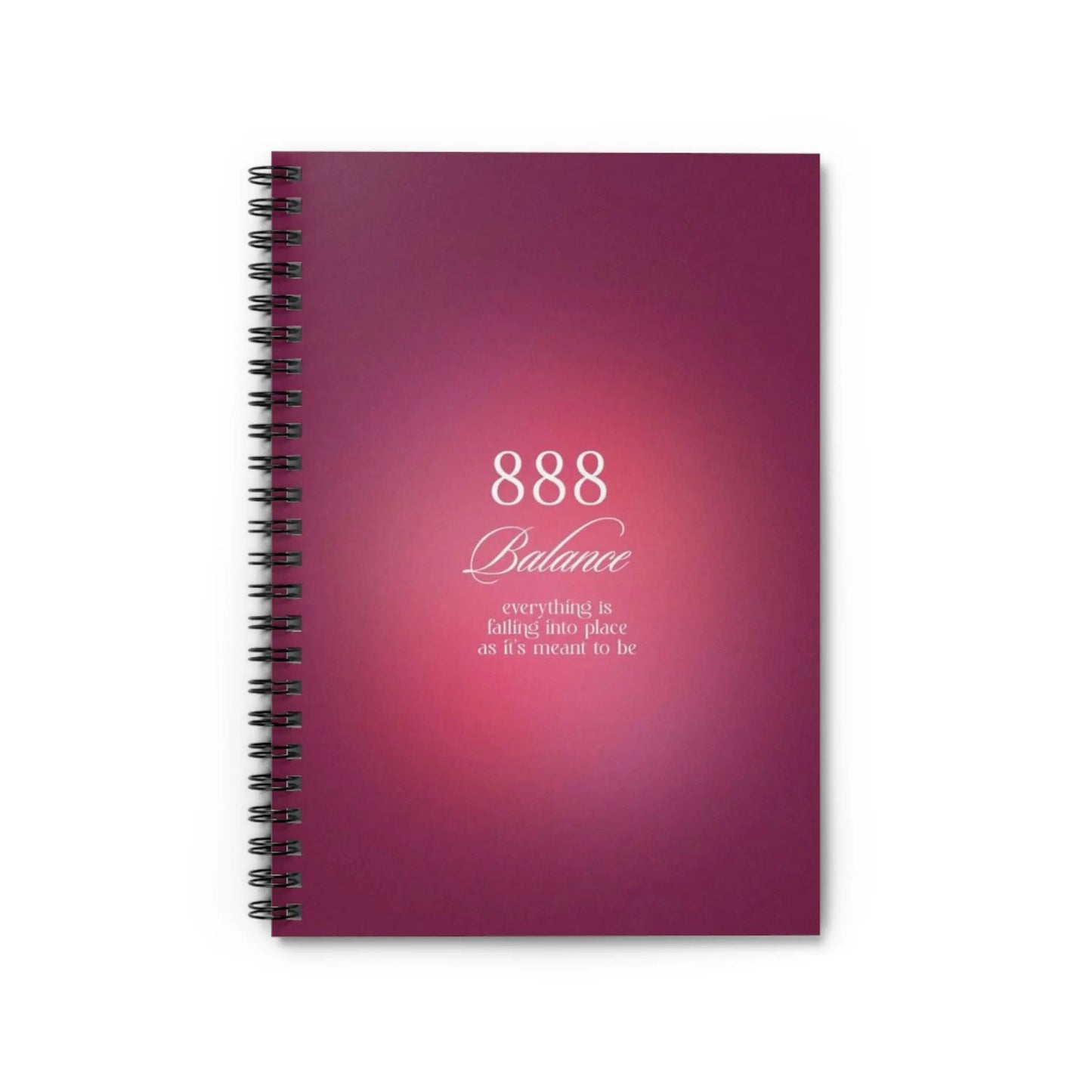 888 Balance Spiral Notebook – Inspirational Ruled Journal Printify