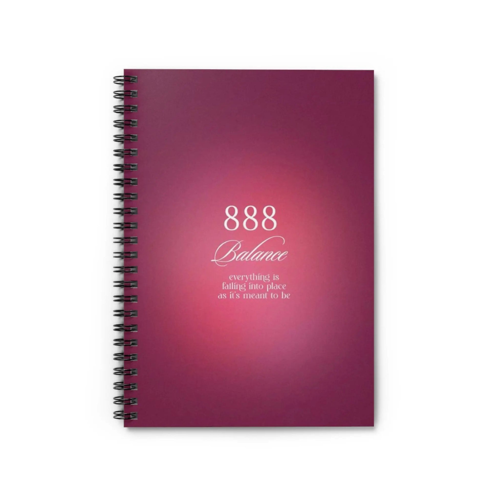 888 Balance Spiral Notebook – Inspirational Ruled Journal Printify