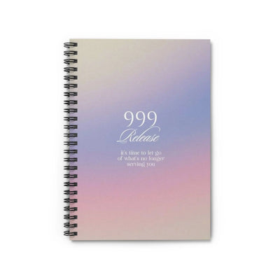 Release 999 Spiral Notebook — Pastel Gradient Ruled Journal with Inspirational Quote Printify