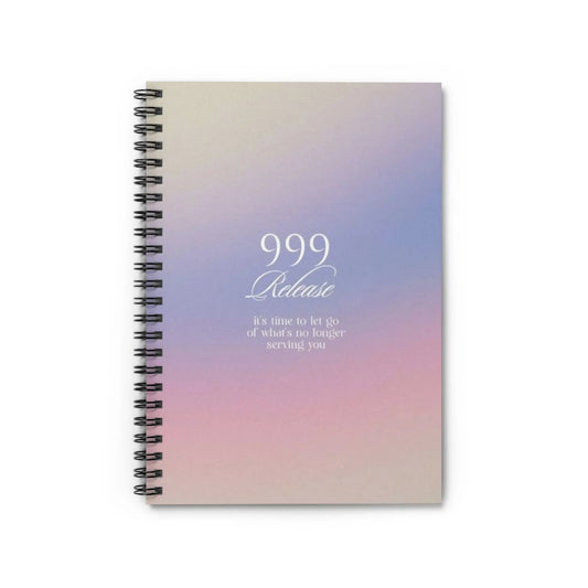 Release 999 Spiral Notebook — Pastel Gradient Ruled Journal with Inspirational Quote Printify