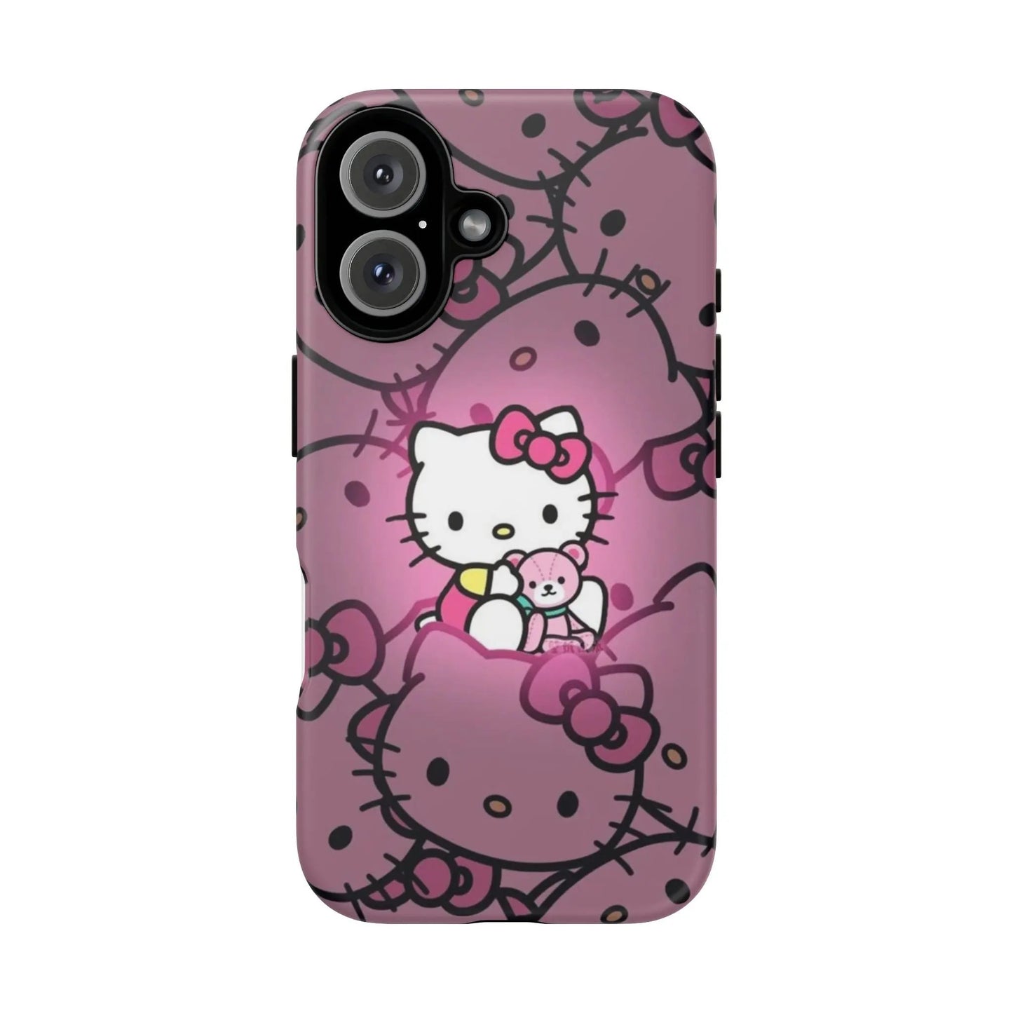 Hello Kitty Pink Pattern Tough iPhone17 Case — Cute Cartoon Protective iPhone Cover Printify