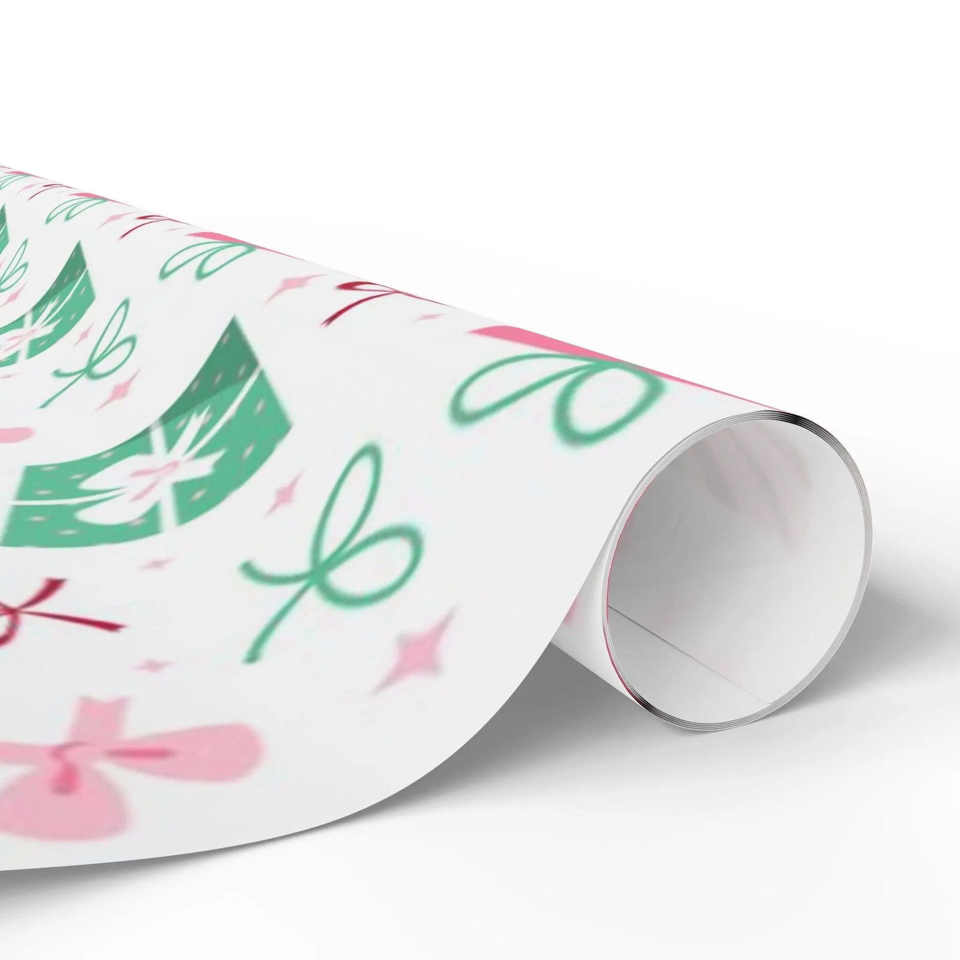 Holiday Gift Wrap Paper — Pink & Green Present Pattern (Christmas Wrapping Paper) Printify