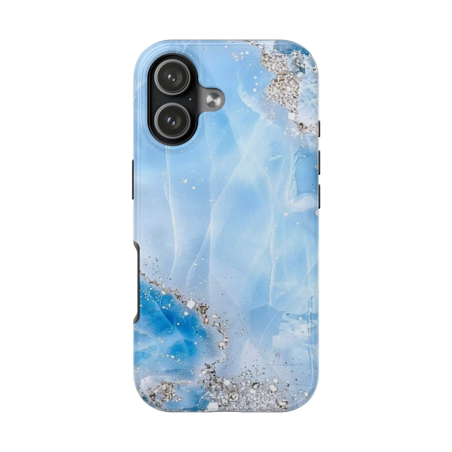 Blue Agate Tough iPhone17 Case — Protective Marble Stone Design Printify