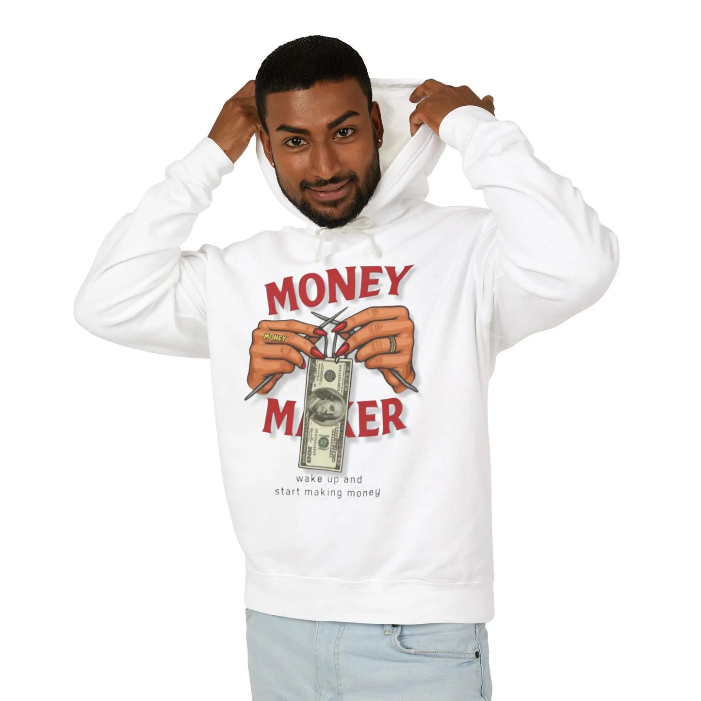Money Maker Hoodie — Graphic 'Make Money, Start Making Money' Pullover Printify