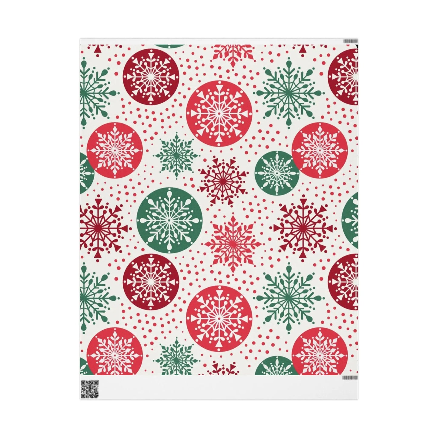 Christmas Snowflake Wrapping Paper — Red & Green Holiday Gift Wrap Printify