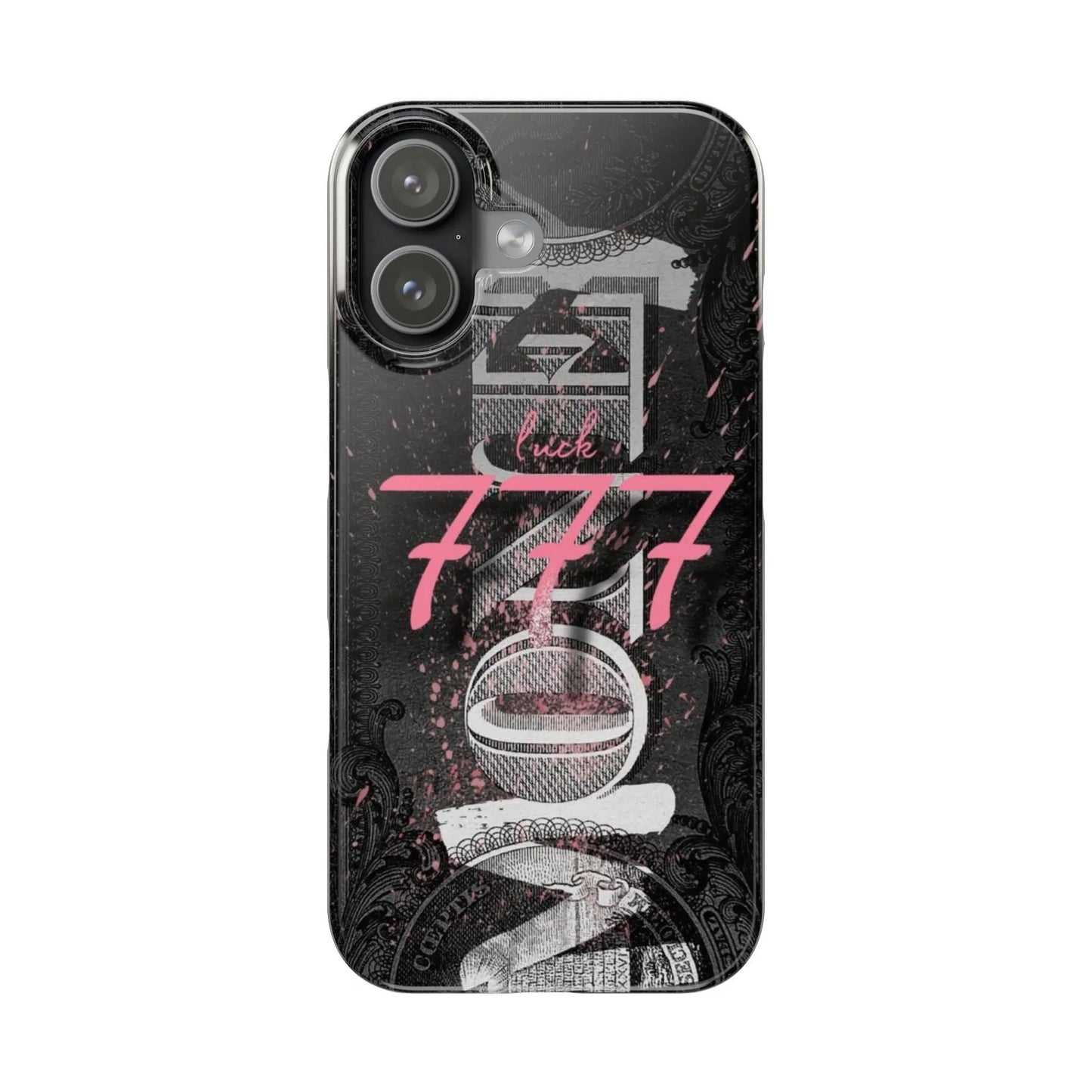 Slim iPhone17 Case — Retro 777 Neon Graphic Protective Cover Printify