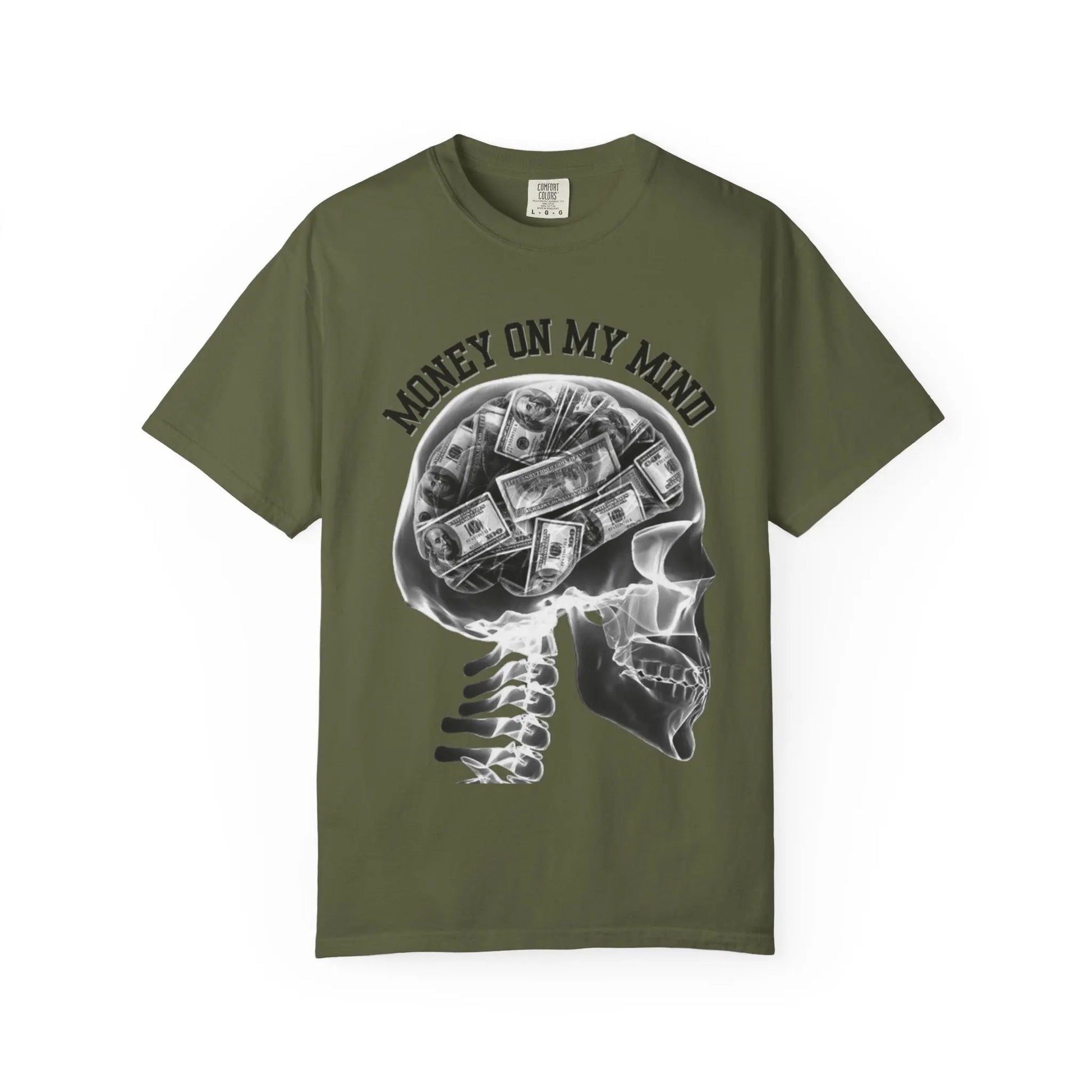 Money On My Mind Skull T-Shirt Printify