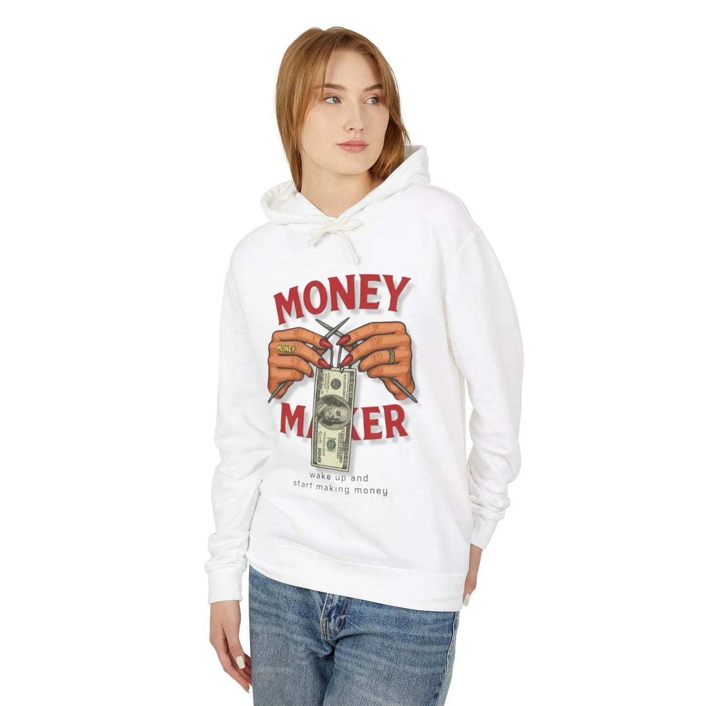 Money Maker Hoodie — Graphic 'Make Money, Start Making Money' Pullover Printify