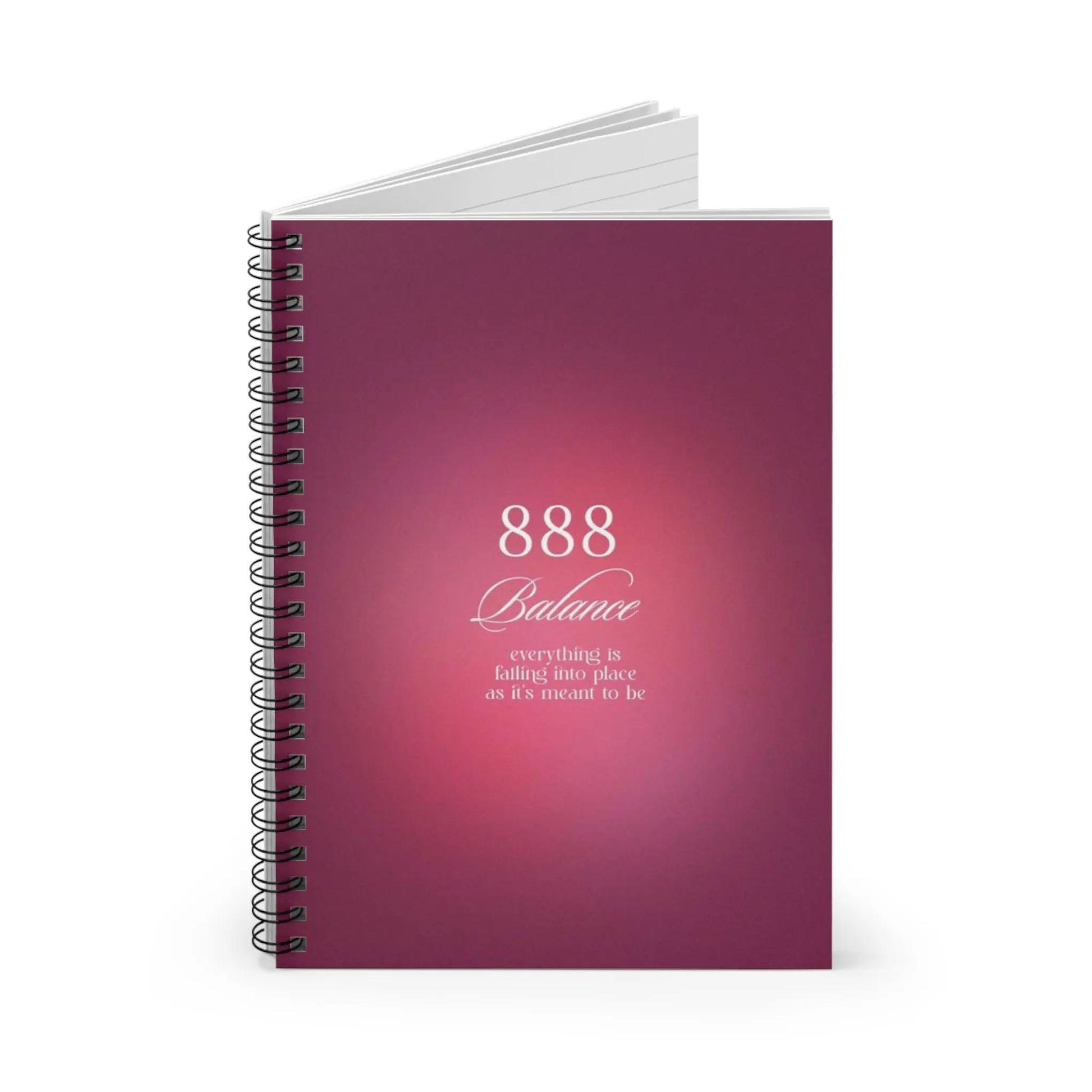 888 Balance Spiral Notebook – Inspirational Ruled Journal Printify