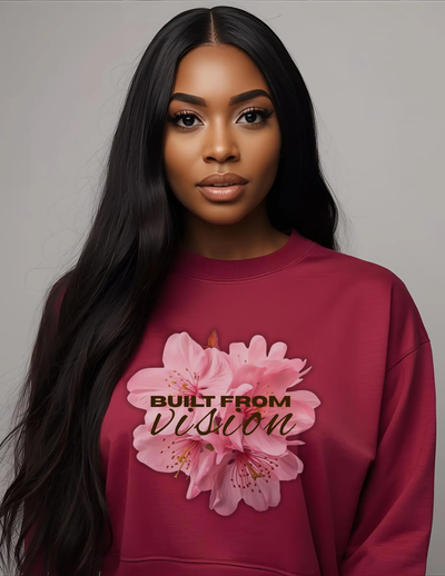 "Built From Vision" Floral Sweatshirt Printify