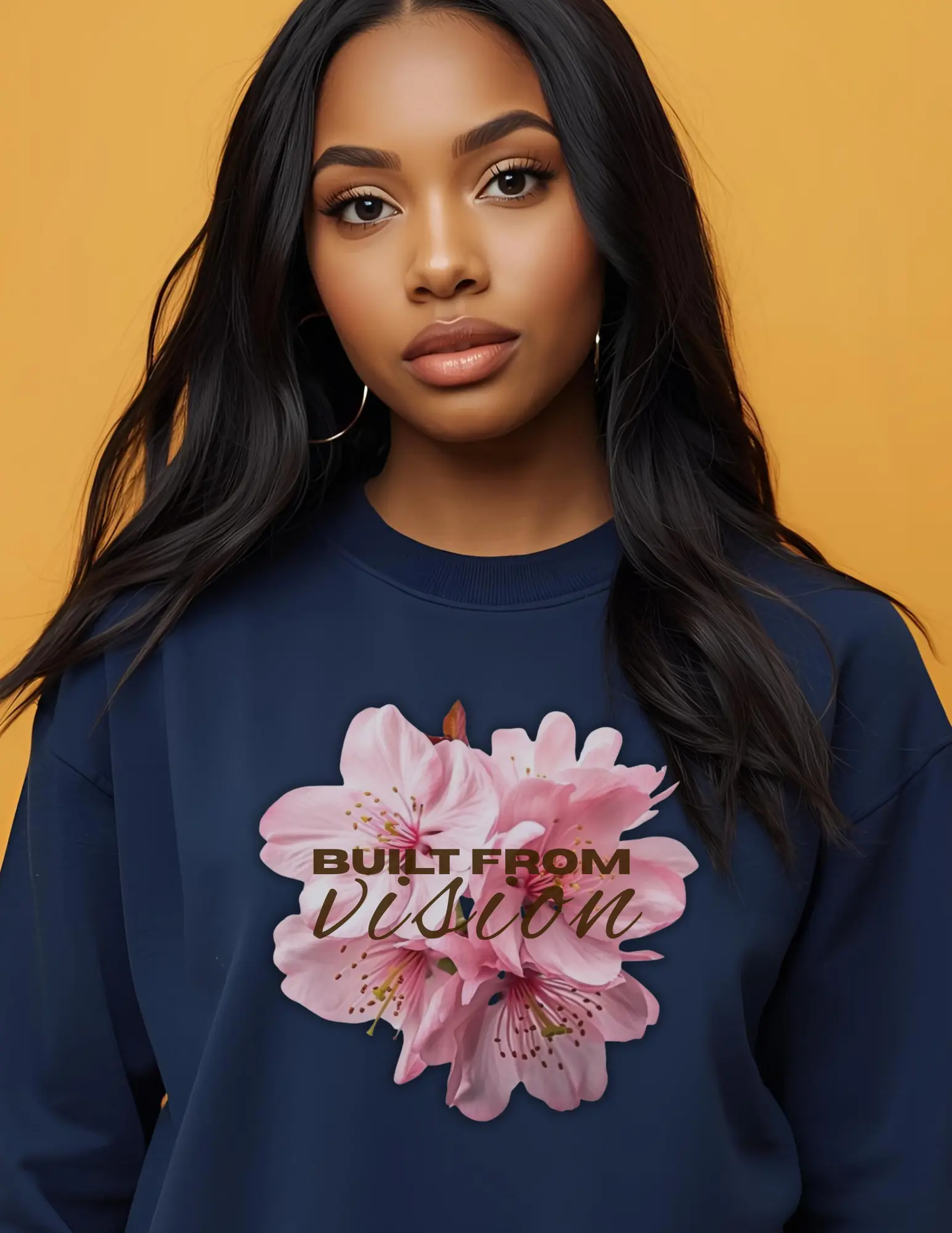 "Built From Vision" Floral Sweatshirt Printify