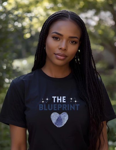 "The Blueprint" Heart T-Shirt — Blue Heart Graphic Tee Printify