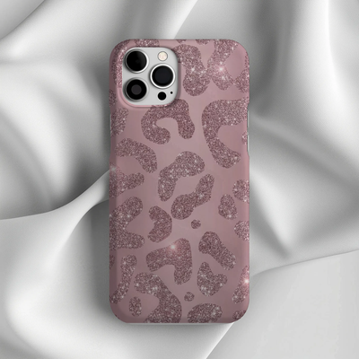 Pink Glitter Leopard Slim iPhone17 Case — Sparkly Animal Print Protective Cover Printify