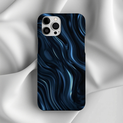 Navy Blue Magnetic Tough iPhone17 Case — Blue Swirl Shockproof Design Printify