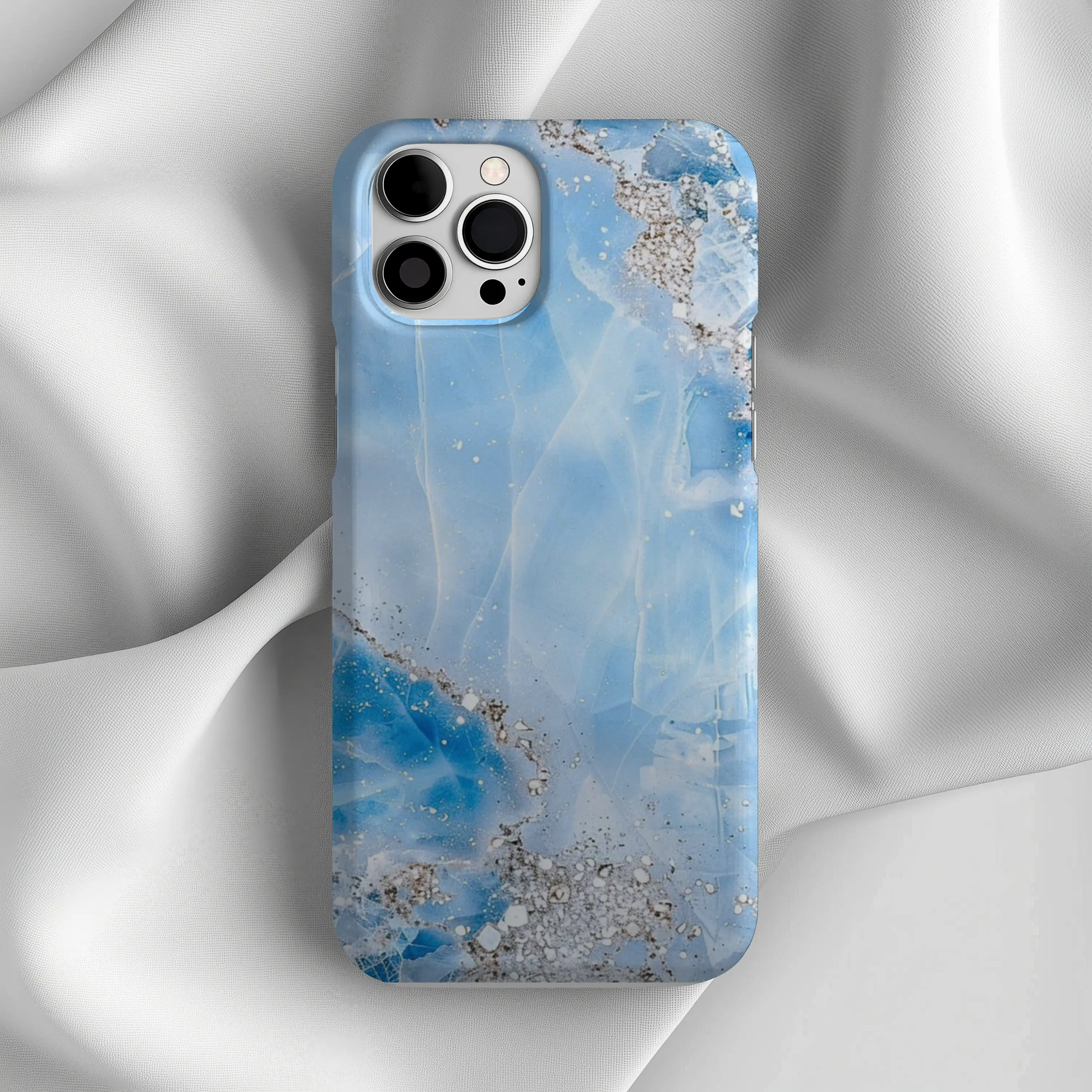 Blue Agate Tough iPhone17 Case — Protective Marble Stone Design Printify