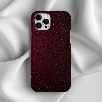 Burgundy Water Droplet Tough iPhone16 Case — Shockproof Protective Cover Printify
