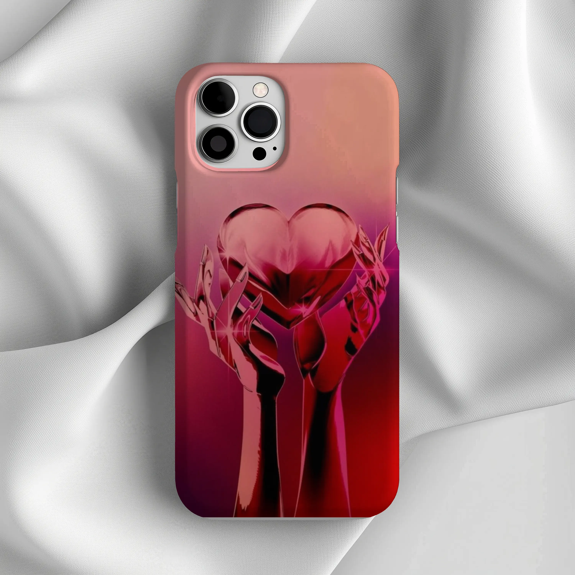 Heart Glass Sculpture iPhone17 Case — Tough Magnetic Protective Cover Printify